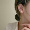 wholesale S925 Sterling Silver Minimalist Ice Crystal Flower Stud Earrings for Women, Light Luxury Small Unique Design Shiny Zirconia Small Flower Earrings-0-3