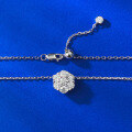 wholesale S925 Sterling Silver Full Pavé Moissanite Flower Pendant Necklace, European and American Hip-Hop Best Seller-0-3