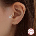 wholesale S925 Sterling Silver Set of 3 Ins-Style Mini Stud Earrings with Inlaid Diamonds,-0-2