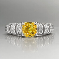 wholesale S925 metal jewelry, new yellow diamond high-carbon diamond ring, fully set with 6*6-R998 Yellow Diamond>No. 5