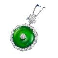 wholesale S925 silver with new emerald-green imperial jadeite pendant and adjustable green chalcedony necklace from Mu Jing Jewelry-0-4