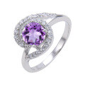 wholesale S925 Sterling Silver Niche-Designed Natural Topaz Ring with Garnet Accent and Colored Gemstone-0-10