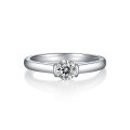 wholesale 925 Sterling Silver Minimalist Round 05 Carat Moissanite Ring Cross-Border Wedding Ring for Women Live Streaming Ring Wholesale-0-4