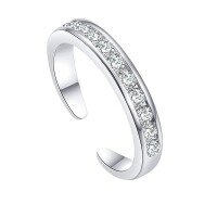 wholesale Metal Material European And American Cross-border Trendy Open-toe Ring For Women Wholesale From Manufacturers-Ankle ring 1 white gold