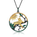 wholesale 925 Silver Designer High-End Gemstone Pendant with Animal Tiger Element and Natural Garnet Necklace-0-7