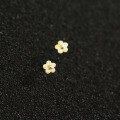 wholesale 9K solid gold minimalist tiny floral stud earrings in Japanese and Korean style-0-1