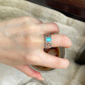 wholesale S925 Sterling Silver Rose Gold Plated Opal Blue Purple 5*7 Ring for Women-0-3