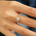 925 Sterling Silver Moissanite Classic 1-Carat Four-Prong Asymmetric Ring for Cross-Border Live Streaming-0-1