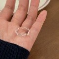 wholesale S925 Sterling Silver ECG Wave Ring for Women, Minimalist Geometric Line Ring, New Trend-0-2