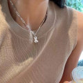 wholesale S925 Sterling Silver Bear Necklace for Women, New Collection Trendy Light Luxury Minimalist Design Versatile Elegant Collarbone Chain-0-0