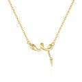 wholesale S925 Sterling Silver Women's Snake Pendant Necklace, French Style Chic Collarbone Chain-0-1