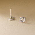 wholesale S925 sterling silver diamond-encrusted pretzel heart earrings, ins design sense temperament earrings M04883-0-3