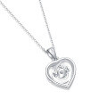 wholesale S925 Sterling Silver Moissanite Pendant "Heart with You" Necklace New Style Choker Chain from Source Factory Direct Shipping-0-4