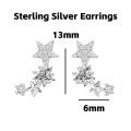 wholesale Metal: S925 Sterling Silver Cute Star Ear Studs For Women, High-end Sense, Sweet, Ins Style, Popular Luxury Sterling Silver Earrings, Adorable-0-20
