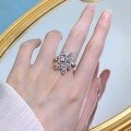 wholesale S925 Silver Luxury Micro-Set Petal Ring for Women, New Collection by Zhuozhifan Jewelry, Cross-Border One-Piece Drop Shipping-0-1