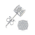 S925 Sterling Silver Square Stud Earrings with Moissanite-0-15