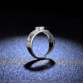 Silver D Color Moissanite Ring, 80-Point Hollow Design, Live Stream Wholesale-0-2