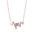 Metal Micro-Pave Moissanite Love Letter Necklace for Women-0-3