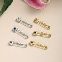 wholesale Metal Material S925 Sterling Silver Pendant Women's Brooch Love Zircon Letter Free Match Luxury Personality Women's Accessories-White Gold Blue Diamond DY130081-SW-BU S925