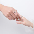 wholesale S925 silver minimalist smooth open-ended couple's ring for men and women, fashionable ring for Valentine's Day J2810-0-2