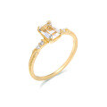 wholesale 925 silver summer new Japanese minimalist retro square white crystal ring wholesale-0-4
