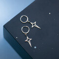 wholesale S925 Sterling Silver Korean Version Minimalist Fresh Four-Pointed Star Ear Clasp, Personalized and Stylish Earrings G7454-0-4