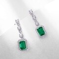 wholesale S925 Silver New Trendy and Personalized Cultured Emerald Earrings High-End European Style Colored Gemstone Earrings for Wholesale-0-2