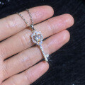 PT950 Plated 925 Silver Moissanite Key Necklace-0-1
