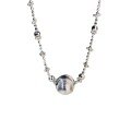 Sterling Silver Adjustable Cat-Eye Pendant Choker Necklace Wholesale-0-3