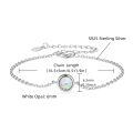 Sterling Silver Bracelet with Round Emerald-Like Gemstone, Vintage Style Clearance with Free Shipping-0-15