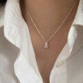 wholesale S925 Sterling Silver Cute Cartoon Small Bear Necklace, Ins Style Dainty Collarbone Chain for Women, Korean Version Light Luxury and Versatile-0-3