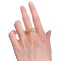 wholesale S925 Sterling Silver New 5*5mm Fat Square Yellow Diamond Five-Stone Ring for Women-0-4
