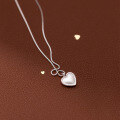 wholesale S925 Sterling Silver French Minimalist Heart Pendant Necklace, Simple INS Style Heart-Shaped Collarbone Chain for Women Y00447-0-3