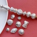wholesale 999 Silver Chiang Mai Handcrafted Silver Accessories Conch Pearls UFO Beads Irregular Large Beads Spacer Beads DIY Cord-0-1