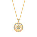 S925 Silver Gilded 18K Gold Plated Rose Window Pendant Necklace-0-3