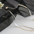 wholesale S925 Sterling Silver Korean-style Versatile Double-layer Anklet for Women, Simple Student Silver Jewelry-0-2