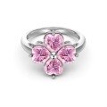 wholesale S925 Sterling Silver Cross-Border Europe and America Women's Fashion High-End Cubic Zirconia Pink Diamond Ring, Bohemian Style Versatile Hand Jewelry for Women-0-10
