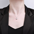 Metal Alloy Moissanite Plum Blossom Cut Pendant Necklace for Women, Drop Shipping Available-0-1