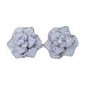 wholesale S925 Silver All-Over Diamond-Encrusted Camellia Earrings for Women, Exquisite and Versatile New Design by Zhuozhifan-0-4