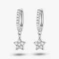 wholesale Sterling Silver Star Earrings with High-End Feel, Five-Pointed Star Set with Zircon, European and American Cross-Border Ear Clasp for Women-0-6