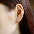 wholesale S925 silver plated with 14K gold, French vintage minimalist irregular line U-shaped design stud earrings-0-2