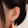 wholesale New 925 Silver Jewelry Classic High-End Four-Prong D Color 50-Point Stud Earrings and Ear Clips-0-2