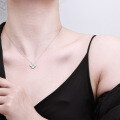 Sterling Silver Five-Leaf Clover Pendant Necklace-0-1