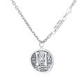 wholesale S925 Sterling Silver Retro Embossed English Letter M Necklace, INS Euro-American Nordic Versatile Personalized Creative Sweater Chain-0-4