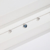 wholesale S925 Sterling Silver Korean Style Ocean Heart Bracelet for Women with Heart-Shaped Zircon Cross-Border New Accessory-Love Bracelet 925 Silver