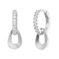 wholesale S925 sterling silver APE collection earrings, classic round white zirconia earrings, luxury women's earrings, factory direct-0-161