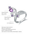 wholesale S925 Sterling Silver Natural Amethyst Ring, High-End Design Light Luxury Jewelry Accessory Natural Gemstone Ring-0-5