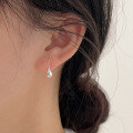 wholesale S925 Sterling Silver Waterdrop Earrings with Hook Backing, Women's Korean Minimalist Design, Ins Trendy Stud Earrings-0-2