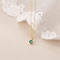 wholesale S925 Silver Necklace for Women, Retro Mini Emerald Diamond Collarbone Chain, Elegant and Sweet Neck Accessory D8470-0-3