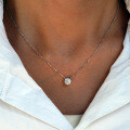 925 Silver 1ct Four-Prong Booger Pendant Necklace with Moissanite-0-2